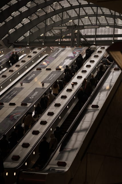Canary Wharf escalators seen from above